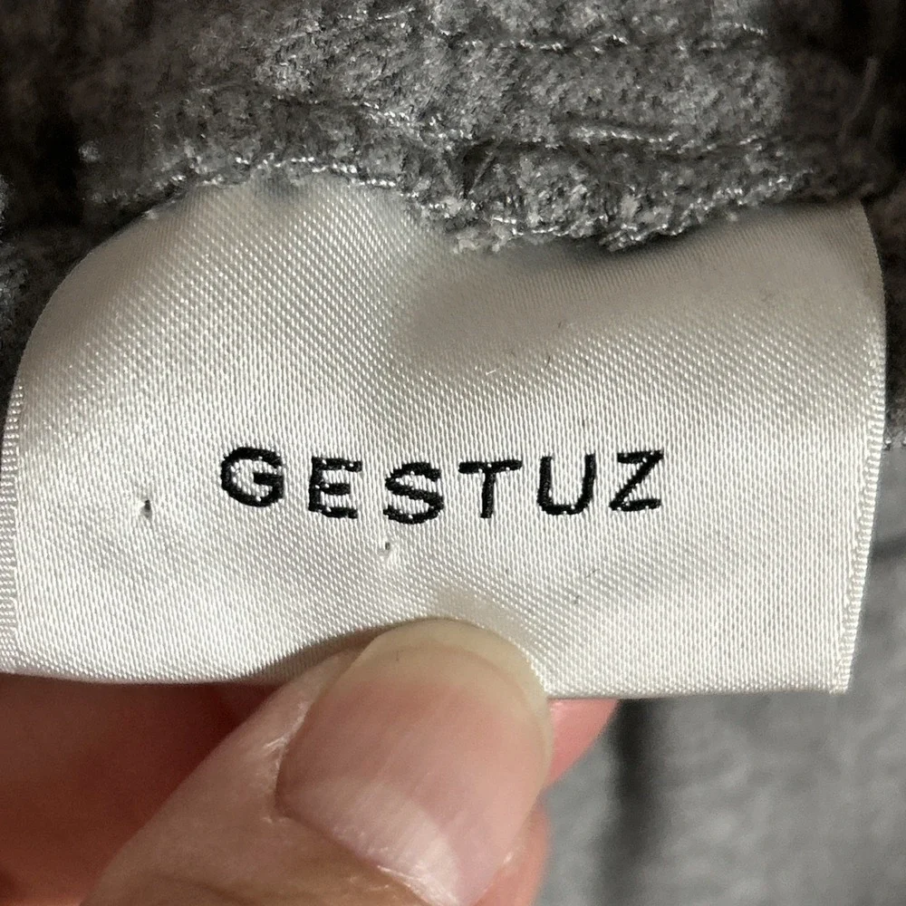 Gestuz Gray Elastic Waist Wide Leg Women's Pants Size EU42/US L